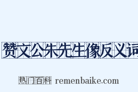 赞文公朱先生像反义词是什么意思的图片